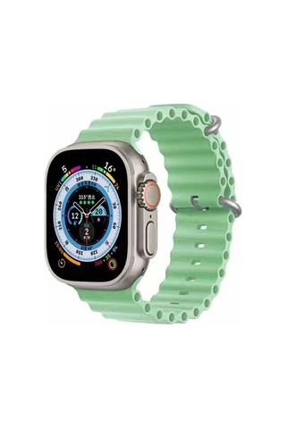 Apple Uyumlu Watch 10 Serisi 46mm Redclick Krd-75 Terletmez Dalgalı Tasarım Silikon Kordon