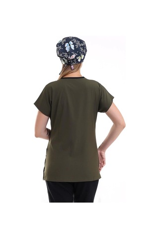 Bflex Unisex Likralı Yarasa Kol Tek Üst - 6427 Haki Yeşili