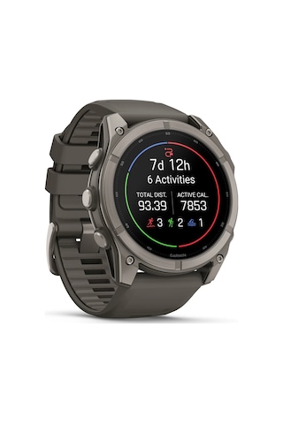 Garmin Fenix 9 51 MM Silikon Kayışlı Titanyum Çakıl Akıllı Saat (Distribütör Garantili)