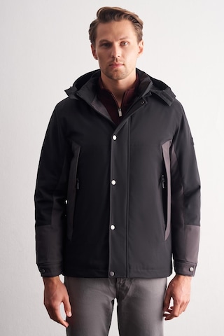 Siyah - Antrasit Kapüşonlu Yaka Bondid Yırtmaçsız Casual Mont 1007255134 Siyah - Antrasit