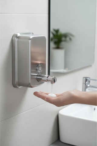 Tema Paslanmaz Sıvı Sabunluk 500 Ml 304 Kalite İnox Duvar Tipi Paslanmaz Çelik Dispenser İnox