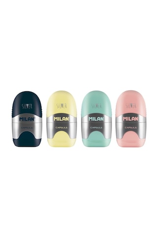 Mılan 4714112 Capsule Sılver Kalemtraş Silgi 12Li