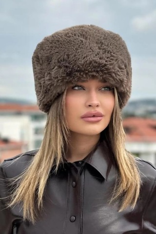 Emybox Kışlık Son Trend Kalpak Eskimo Rus Slav Tarzı Suni Kürk Tüylenmez Peluş Kalpak Şapka Bere Kahverengi