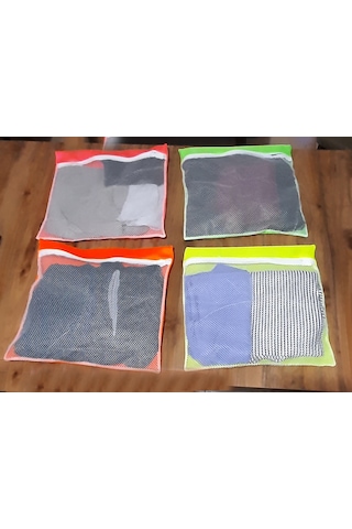 4 Adet 4 Renk Bavul İçi Düzenleyici - Fermuarlı Valiz Organizeri Renkli