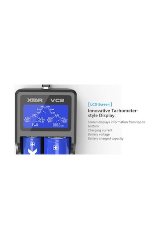 Xtar Vc2 Usb Lcd Ekran Akıllı Şarj Ve Test Cihazı 3.7V Li-İon