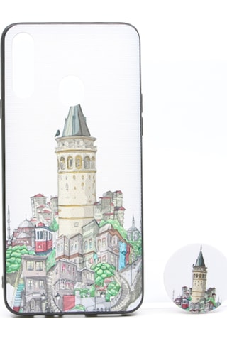 Nettech Samsung Galaxy A20s Uyumlu Desenli Popsocket Seri Arka