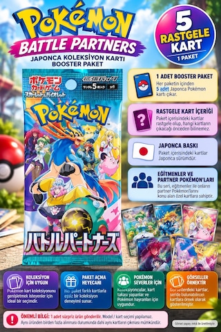 Pokémon Battle Partners Japonca Booster Paket 5 Kart Sv9 Scarlet & Violet