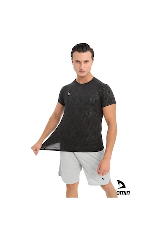 Hnc Sport Kısa Kollu Compression Body T-shirt Fitness Body Gym Body Tshirt Siyah Melanj
