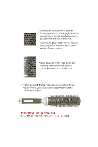 53 mm - Lom1314 Extra Uzun Gövde Salon Tipi Termal Fön Saç Fırças