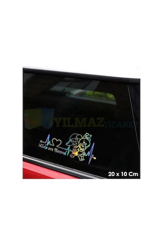 Arabada Çocuklar Bebekler Var Hologram Oto Sticker Çıkartma