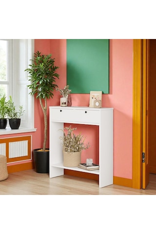 Robin Home Queen Dresuar Hol Antre 80 Cm 2 Kapaklı Beyaz Beyaz