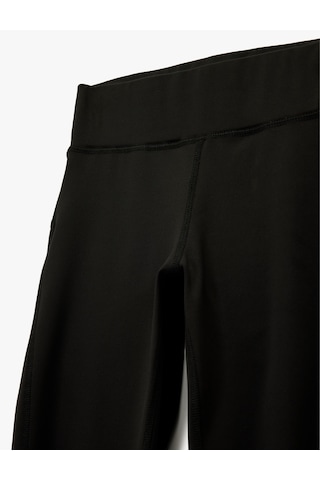 Koton Yüksek Bel Slim Fit Dikiş Detaylı Spor Tayt Siyah 6wak40252nk Siyah