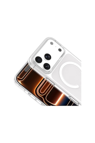 Apple Uyumlu iPhone 17 Pro Max Kılıf Mkst Wireless Şarj Özellikli Şeffaf Kapak - Şeffaf Şeffaf