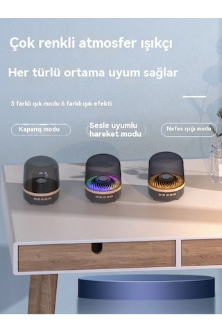 Masaüstü Renkli Rgb Işıklı Cam Kristal Kablosuz Bluetooth Hoparlör