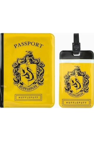 Cinereplicas Harry Potter Hufflepuff Pasaport Kılıfı Ve Valiz Etiketi Seti Kartlık Cüzdan Sarı