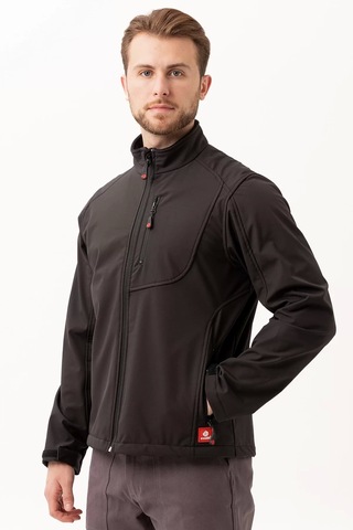 Erkek Kışlık Su Geçirmez Softshell Mont Salina İtici Rüzgar Outdoor Siyah