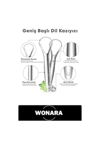 Diltemizleyici Paslanmaz Çelik Dil Temizleyici Ergonomik Ağız Bakım Aparatı Uzun Ömürlü Dayanıklı H Diğer