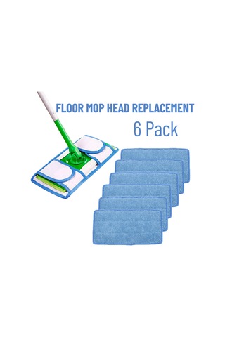 Youmex Mikrofiber Zemin Temizlik Mop Kefesi - Bağcıklı Küçük Mop Ucu Değiştirme Parçası - Mavi - 4 Adet