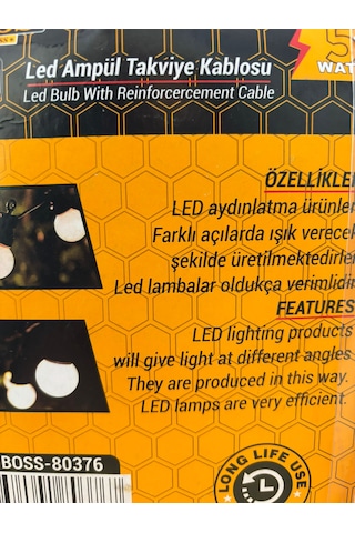 5w Led Ampul Ve Takviye Kablosu 12volt Araç İçin Uygun 1