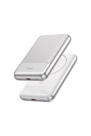 Wiwu Wi-p089 Led Işık Göstergeli Pd 20w Kablosuz Powerbank 10.000mah 15w Gümüş Gümüş