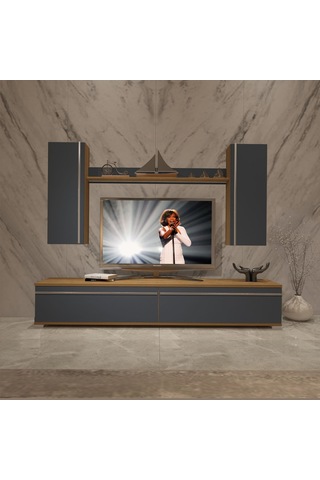 Decoraktiv Eko 5d Mdf Std Tv Ünitesi Tv Sehpası Pera - Antrasit