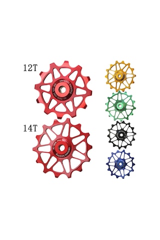Teltree Bisiklet Metal Vites Değiştirici Rehberi - Seramik 12t Rulmanlı, Dağ Ve Yol Bisikletleri İçin Pürüzsüz Vites Geçişi Yeşil Yeşil