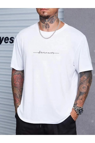 Flood Of Style Erkek Beyaz Dreamer Baskılı Oversize