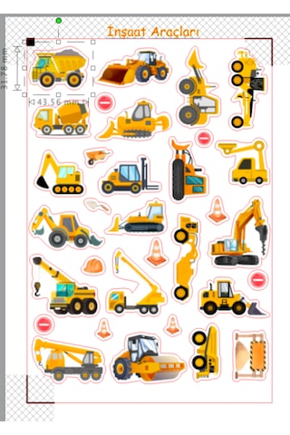 Eğlenceli Stickerlar Cam Duvar Telefon Tablet İnşaat Araçları Diğer
