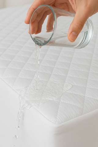 Yatak Alezi Pamuklu Kapitone Fitted Full Kenar Sıvı Geçirmez Yatak Koruyucu Beyaz