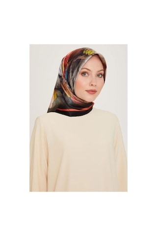 Armine Nostalji Sura İpek Eşarp Ist 9211-83 Siyah Çiçek Desen