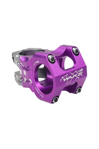 Wake Alüminyum Gri / Mor 31.8 50mm Kısa Gidon Boğazı Mor