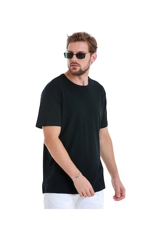 Hatemoğlu Lacivert Regular Fit Düz Bisiklet Yaka Keten Tişört 35102024c012 005 Lacivert