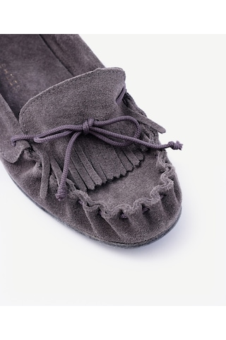 Yargıcı Aksesuar Detaylı Deri Loafer 25ykay4086x 059 Gri