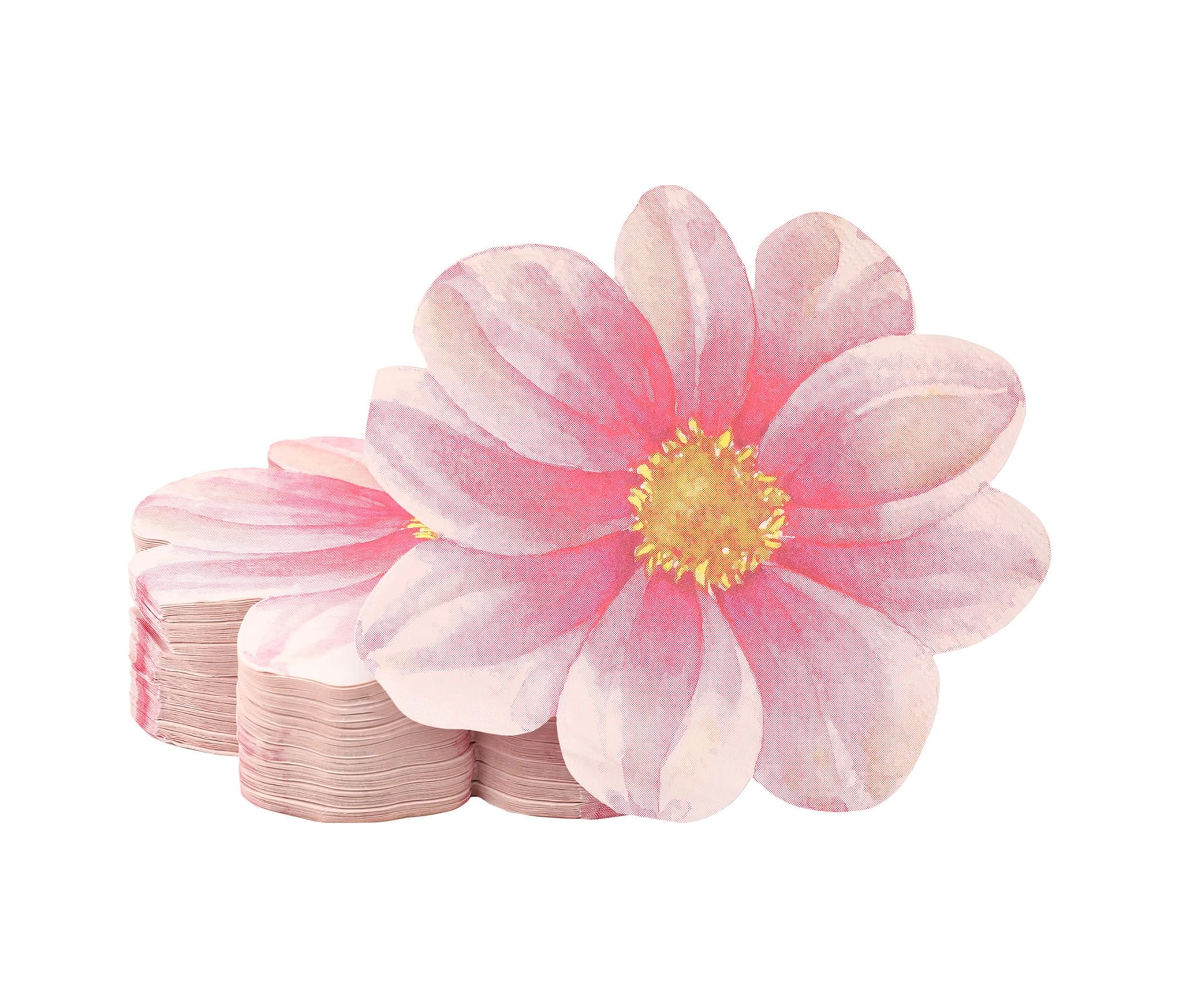 Hombey 100 Adet Pembe Gül Şekilli Tek Kullandım Kokteyl Peçeti - Düğün, Doğum Günü, Parti Servis Malzemesi Dekoratif Bezi Pembe