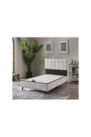 Beehanem Bengü Krem 160x200 En Geniş Çift Kişilik Çift Kabinli Baza Başlık Takımı Premium Konfor 2'li Çift Kişilik 160 x 200