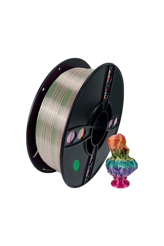 Silk Pla Gökkuşağı Filament- Candy Şeker Tonları - 1.75mm 1kg - Renk Geçişli