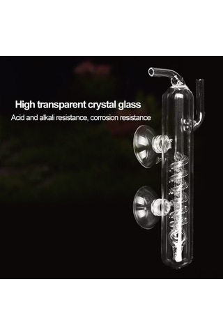 Moveevo Akvaryum Co2 Baloncuk Sayaç - Kristal Cam Spiral Dışarıdaki Su Bitkileri Tankı İzleme Aleti, Asit-üç Alkaline Dayanıklı, Sabit Emici Çemberli
