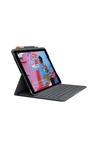 Logitech Slim Folio 10.2" Ipad 7. 8. 9. Nesil İle Uyumlu Klavyeli Tablet Kılıfı - Gri