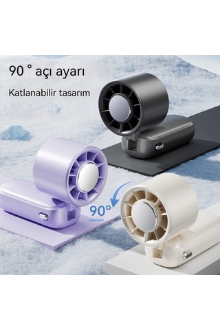 Lyon Elde Taşınardır Katlanır Soğutma Fanı Dışmekan Buz Fanı - Pembe