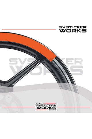 Motosiklet Jant Şeridi Jant Sticker Yarım Kaplama Daire 17-18 İnch Jant Motor Uyumlu Turuncu