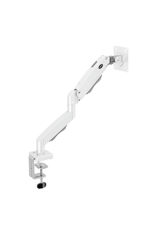 17-32 İnç Amortisörlü Monitör Kolu Tam Hareketli Vesa Uyumlu Masa Kelepçeli Monitör Standı 2-9 Kg - Beyaz