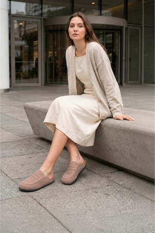 DMR Elegance Luvra Bağcıksız Hakiki Süet Deri Kadın Günlük Mantar Taban Loafer Klasik Ayakkabı Hdmt - Bej