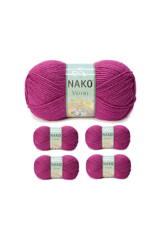 5 Adet Vizon Premium Akrilik El Örgü İpi Yünü Renk No:6964 Küpeli RYL-NWNKVZ6964-5