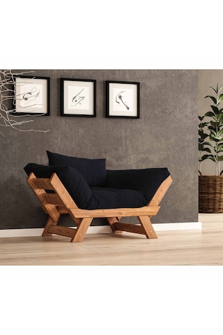 Woodesk Adalar Masif Tik-siyah Renk Berjer Cpt8159-140 Siyah