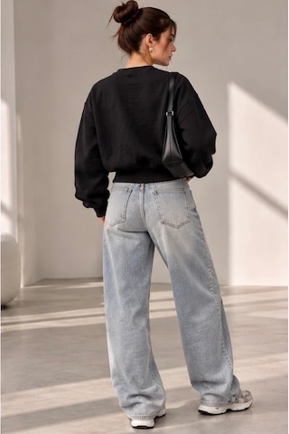 Bbbutikbasic Fermuar Detaylı Şardonlu 3 İplik Kadın Sweatshirt My3535 siyah