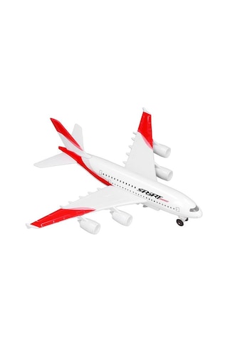 Ctoys Çek Bırak Metal Yolcu Uçağı Işıklı Sesli Kırmızı A3806a
