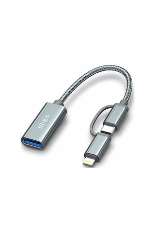 Lightning Ve Type-c Otg Dönüştürücü Kablo, Usb 2.0 Adaptör, Apple iPhone Uyumlu İpad Android Tablet , Klavye Mouse Usb Bellek Gamepad İçin, Naylon Örgülü Tak Çalıştır S510