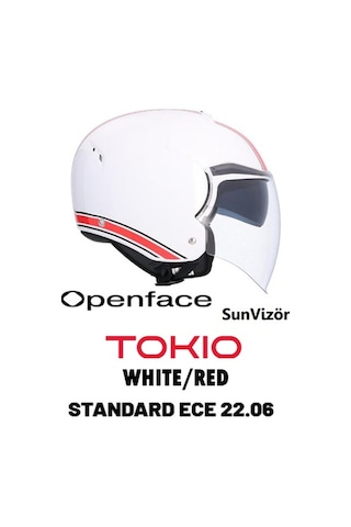 Shiro Jet&OFC 5103 SH-64sv Tokia Master Sun Vizor (Güneş Gözlüklü) Motosiklet Kaskı White