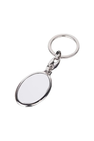 Çift Anahtarlık 2'li Oval Metal Sevgililere Fotoğraflı Yıldönümü Seti