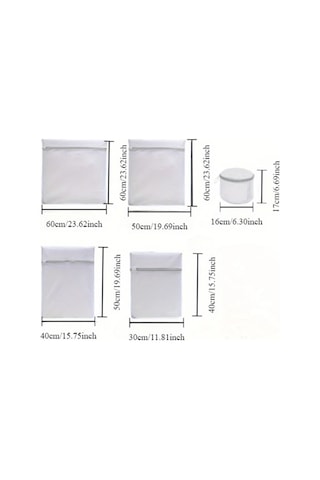 Elmpaly Beyaz 5li Set Dayanıklı Çamaşır Filesi Yıkama Torbası Hassas Kumaş Koruma Beyaz